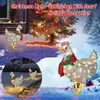 Décorations de Noël Poulet lumineux avec écharpe Décoration de vacances Lumière chaude extérieure pour jardin