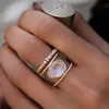 Ovale Natural Moonstone Diamond Ring 14K Bijoux en or rose pour femmes Agate Turquoise anillos Jade Bizuteria péridot Fine Gemstone 1665538