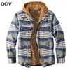 新しいスタイルのヨーロッパとアメリカの秋と冬の厚い綿のチェック柄長袖ルースフード付きジャケットY1106