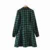 Women Check Dress Shirt-style Long Sleeves Corduroy Dress Fashion Chic Vintage Short Women Dress vestidos femme robe 210709