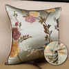 Coussin / Coussin d'oreiller décoratif Housse de coussin Jacquard chinois Taie d'oreiller décorative Couvre la fleur brodée carrée et la housse de cou d'oiseau