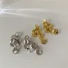 Dangle Chandelier Trendy Gold Silver Color Round Long Tassel Drop Earring For Women Girl Metal Geometric Earrings Party Jewelry 5743068