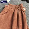 Vangull Women Corduroy Harem broek Solid High Wait losse Casual broek Herfst nieuwe elastische taille Koreaanse versie Lange broek 201012