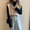 Spring Korean Women Vest Preppy Style Casual V-neck Knitted Vests Clothing High Quality 210909