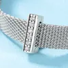 Perline originali in argento sterling 925 abbagliante CZ clip lustro fascino adatto riflessione charms braccialetto creazione di gioielli Q0531