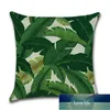 Africa Tropical Plant Printed Cushion Cover Cotton Linen Green Leaves Pillowcase Chair/Car/Sofa Throw Pillow Covers Home Decor