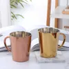 300 ml Edelstahl Kaffeetasse Tragbare Milch Tasse mit Griff Doppelwandige Regenbogen Tassen Reise Tumbler Milch Tee Tassen 210804