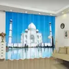 Zasłona Drapes Shimizu Taj Mahal Obraz Izolacji termicznej Materiał do cieniowania handlu zagranicznego nadaje się do scenerii salonu