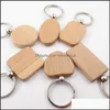 Other Festive & Party Supplies Home Garden Beech Keychain Spot Blank Solid Wood Keychains Wooden Custom Creative Holiday Small Gift Rrd6917