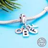 Fit Original Pandora Charm Bracelet 925 Sterling Silver Rose Gold Love Heart Best Friend Forever Bead Pendant Making Berloque Q0225