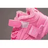 Nowa zima Ciepłe Pluszowe Dzieci Sneakers Pink PU Leather Solid Girls Buty Sportowe Non Slip Miękkie Wyłączne Buty do biegania dla dzieci G1210
