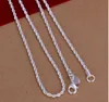 2021 925 Sterling silver Plated Chains Men Women Twist ROPE Chain Necklaces 2MM 16inch/18inch/20inch/22inch/24inch