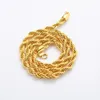 سلاسل إسقاط لون الذهب 6 مم قلادة سلسلة حبل للرجال نساء إكسسوارات مجوهرات الهيب هوب الموضة 22 بوصة