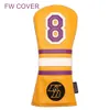 PU Leather Sports KB رقم 8 24 Goat Golf Club Headcover Driver FW Fairway Wood Hybird Covers