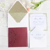 Convites de casamento de luxo personalizados, cartões de casamento com envelope RSVP, cartões brilhantes 50PCS SH190923