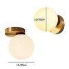 Modern lyxig rund glas takljus m￤ssingsmetall E27 LED -belysningshall