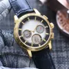 Bekijk heren Watch Tourbillon Automatisch mechanisch horloges Gold horloges lederen band waterdichte Montre de Luxe 42mm