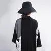 [EAM] Femmes Noir Mesh Motif Imprimé Grande Taille Trench Nouveau Col En V À Manches Longues Coupe-Vent Coupe-Vent Mode Printemps 2021 1T056 210218