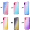 Gradiëntkleuren anti -schok airbag Clear cases voor iPhone 14 13 12 Mini 11 Pro Max XS 8 7 Plus 6s