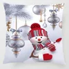 Snowman Pillcase Wesołych ozdobów choinki Dekoracje na dekoracje domu Święty Mikołaj Claus Happy Year Y201020