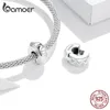 bamoer Stopper Charm 925 Sterling Silver Gear Bead fit Original Brand DIY Bracelet Jewelry Accessories SCC1780 Q0531