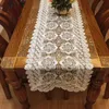 Lace Rose Flowers cloth Towel Home Kitchen Room Decoration Dinning Coffee Cloth Hollow Embroidery Table Runner Cover