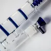 Groen Blauw Clear Waterpijpen 12 Inch Rechte Buis Glazen Bongs Triple BeeComb Perc Birdcage Percolator Waterleidingen 18mm Joint Oil Dab Rigs Met Kom