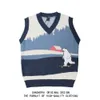 Ugly Sweater Vintage Men Sweater Vest Bear Pattern Casual Knitted Sweater Sleeveless Men Fashion Clothing Autumn Vest Coat Vneck Y0907