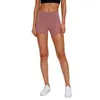 L-01 Nya kvinnor Yoga Short Byxa Hög midja löparshorts Dubbelsidig Brokad Slipning Dam Fitness Leggings Casual Sport Byxor