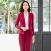 Wysokiej jakości elegancki profesjonalne spodnie damskie garnitury jesień i zimowe panie Kurtki biurowe Casual spodnie Dwuczęściowy garnitur 210527
