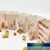 60st Popcorn Favor Boxes Rose Gold Open-Top Popcorn Box Fester Mini Kartong Candy Container för födelsedag Bridal Bröllop