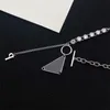 Designer Ladies Fashion Necklace Triangle Pendant Necklace Unisex Party Wedding Couple Gift Jewelry With Box293K