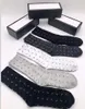 21SS luxur chaussettes pour hommes et femmes sport longue chaussette 100% coton gros Couple 5 pièces avec boîte