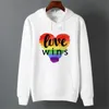 UOMINO PRIDE LGBT Gay Love Lesbian Rainbow Feece Hoodies Fonette unisex inverno harajuku amore è amore felpe con cappuccio 201112