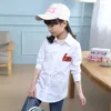 White Blouse For Girls Letter Shirts Floral Pattern Children's Spring Autumn Clothes 210527