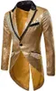 Ultimo disegno Costume Homme Mens Paillettes Frac Giacca a coda di rondine Vestito da spettacolo per feste Terno Masculino Tuxedo Coat OnlyO X0909