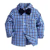 Meninos camisas manga comprida camisa xadrez para crianças primavera outono crianças roupas casuais camisas tops