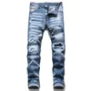 2021 Mens Designer Jeans Distressed Ripped Biker Slim Fit Motorcycle Denim For Men s Fashion tracksuits Mans Pants pour hommes