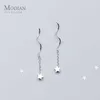 Minimalism Stjärnor Long Chain Drop Earrings 925 Sterling Silver Smycken För Kvinnor Bröllop Aanniversitetsdeklaration 210707