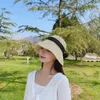 Szerokie czapki brzegowe wróżba 3 kolorystyka papierowa wiadra kapelusz kolorowy czapka hip hop dla kobiet letnie koronkowe plażę słoneczną prezent elob22