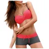 Maillots de bain pour femmes Femmes Deux Pièces Maillot De Bain À Volants Avec Bas Taille Basse Bikini Ensemble Patchwork Sexy Dos Nu Sling