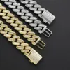 15mm 12mm Iced Out Chains For Men Women Cuban Link Necklace Luxury Micro Paved CZ Cuban Chain Hip Hop Jewelry Gifts X0509