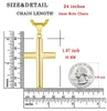 (30 * 50mm) gnayyhz slät kors halsband för män rostfritt stål silver guld hänge Rolo kedja 3mm 24 tums julklapp