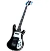 Factory Custom 4 strings Rosewood Fingerboard Black Electric Bass Guitar with Chrome hardwareWhite Pickguardoffer customize6371472