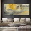 Abstract Yellow Oil Painting Printed On Canvas Modern Home Decor Wall Art Pictures For Living Room Golden Posters And Prints