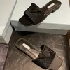 2022 Nya flip flops Sandaler Designers bokstäver Strass 6,5 cm Höga klackar Utsmyckade Sommar Middagsfest Skor Tofflor Dam Enkel Sko storlek 35-41 Originalkartong