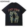 Tshirts Hip Hop Graffiti Dance Girl T-Shirt Streetwear Fashion Mens Casual Loose Cotton Harajuku Short Sleeve Tee Tops 210602