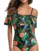 2018 Hot Sexy Ruffled One Piece Baddräkt Badkläder Kvinnor Av Skulder Monokini Bodysuit Ladies Fashion Beach Swim Wear Badkläder 294 x2