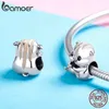 Bamoer Animal Collection 925 Sterling Silver Lovely Hamster Koraliki Fit Charms Bransoletki Bransoletki DIY Biżuteria Dokonywanie SCC1133 Q0531