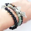 Wojiaer Naturstein Rosenquarz Amethyst Perlen Stränge Bracelets Baum des Lebens Mala Round Perlen Reiki Armreifen Mode Männer Frauen Schmuck Bk324